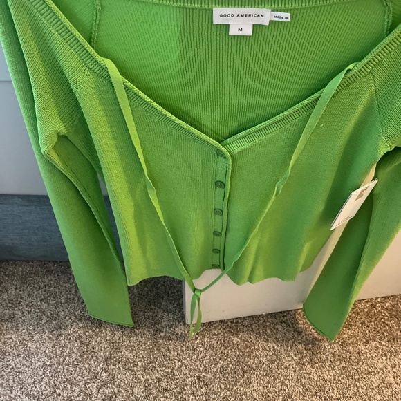 Good American new arrival green off the shoulder sleeve new with tags $139 !! - Picture 6 of 6